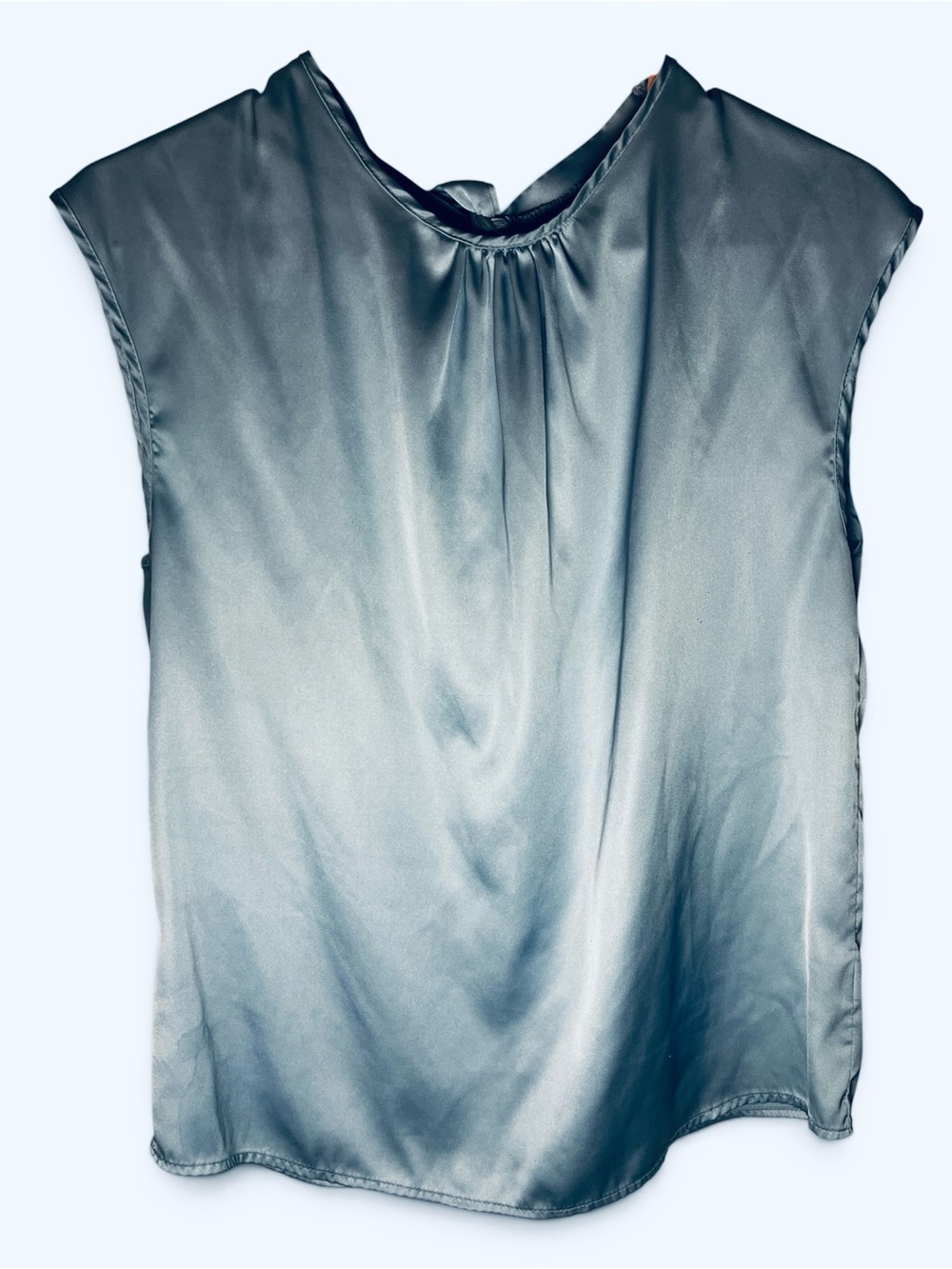 Jon & Anna Contemporary Satin Cap Sleeve Blouse - Baby Blue